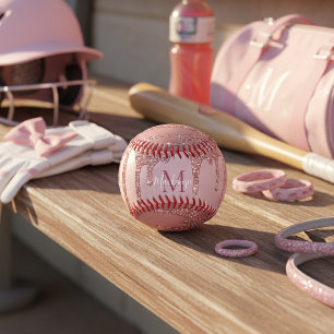 Balle De Softball Parties scintillant de goutte d'or Rose fillette M