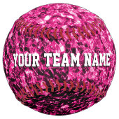 Balle De Softball Parties scintillant rose chaud pétillant Votre nom (Devant)