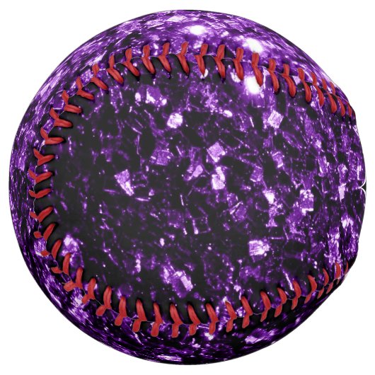 Balle De Softball Parties scintillant violet foncé étincelant Monogr (Devant gauche)