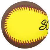 Balle De Softball Partition jaune et marron softball (Devant gauche)
