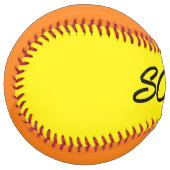 Balle De Softball Partition jaune et orange sofball (Devant gauche)