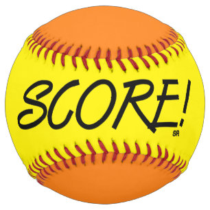 Balle De Softball Partition jaune et orange sofball