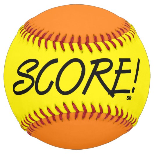 Balle De Softball Partition jaune et orange sofball (Devant)