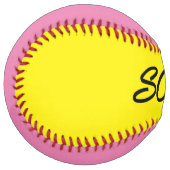 Balle De Softball Partition jaune et rose (Devant gauche)