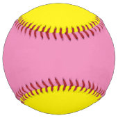 Balle De Softball Partition jaune et rose (Dos)