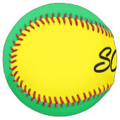 Balle De Softball Partition jaune et vert softball (Devant gauche)