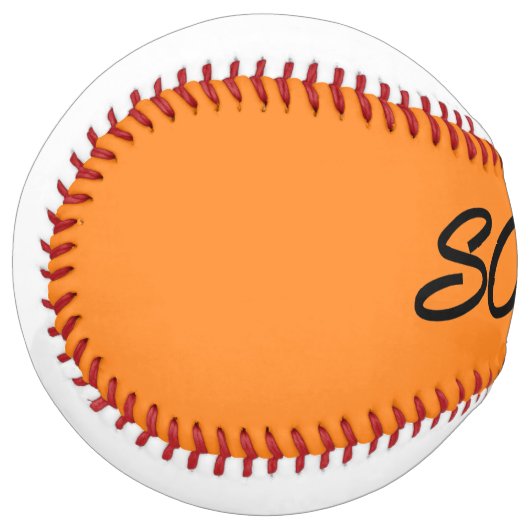 Balle De Softball Partition orange et blanc softball (Devant gauche)