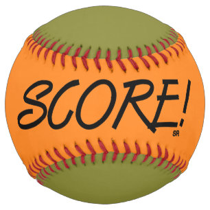 Balle De Softball Partition orange et kaki softball