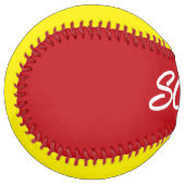 Balle De Softball Partition rouge et jaune softball (Devant gauche)