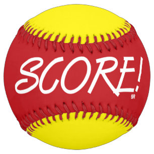 Balle De Softball Partition rouge et jaune softball