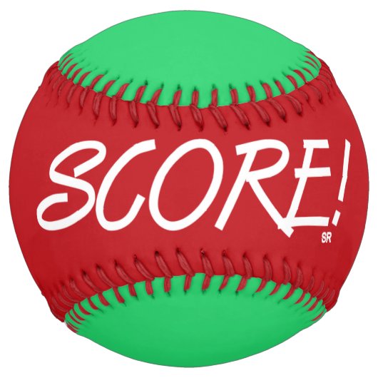 Balle De Softball Partition rouge et vert softball (Devant)