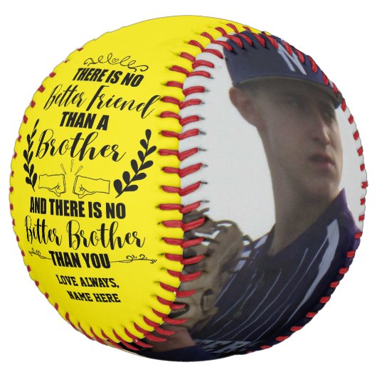 Balle De Softball Pas de meilleur ami qu'un frère Pas de meilleur fr (Incliné)