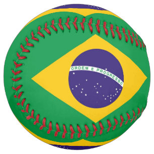 Balle De Softball Patriotic Softball with flag of Brazil