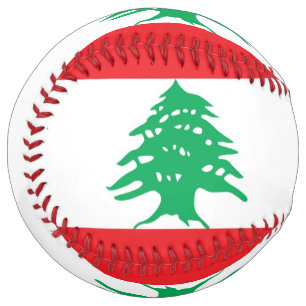 Balle De Softball Patriotic Softball with flag of Lebanon