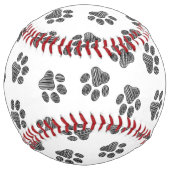 Balle De Softball Patrouilles de Doodle, Paws de Chien, Paws Noirs (Devant)