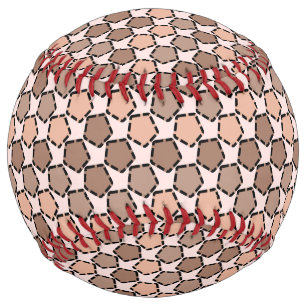 Balle De Softball Pentagones Brown symétriques avec bordures en poin