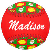 Balle De Softball Père Noël Christmas Custom Player Nom/Numéro/Poste (Devant)