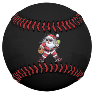 Balle De Softball Père Noël jouant au softball comme lanceur Sports
