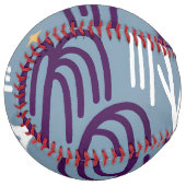 Balle De Softball Personnalisé Monogramme Willow Tree Motif Bleu Sof (Devant gauche)