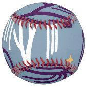 Balle De Softball Personnalisé Monogramme Willow Tree Motif Bleu Sof (Dos)