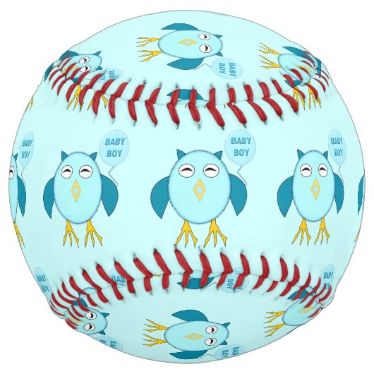 Balle De Softball Petit Bébé Bleu Chouette Boy Softball (Devant)