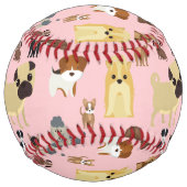 Balle De Softball pink background dogs (Dos)