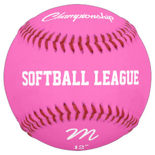 Balle De Softball Pink Girly Personnalisé