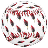 Balle De Softball Plume rouge avec pointe en or (Dos)