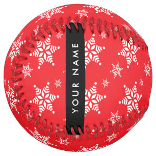 Balle De Softball Pneus blancs, Rouge, Votre nom, Personnaliser