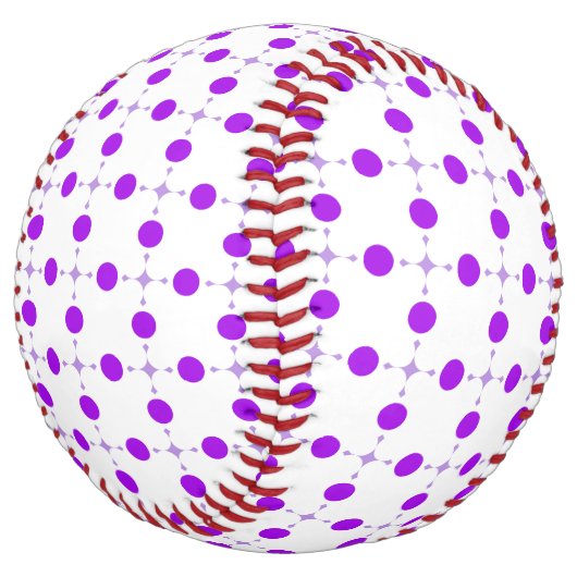 Balle De Softball Points violets, Motif à pois, Points, Pointillé (Incliné)