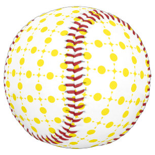 Balle De Softball Pois Jaunes, Motif Polka Dot, Points, Pots