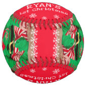 Balle De Softball Première photo de Noël du Père Noël (Devant)