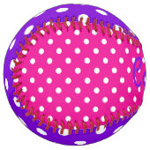 Balle De Softball Preppy Pink Purple and White Polka Dot (Devant gauche)