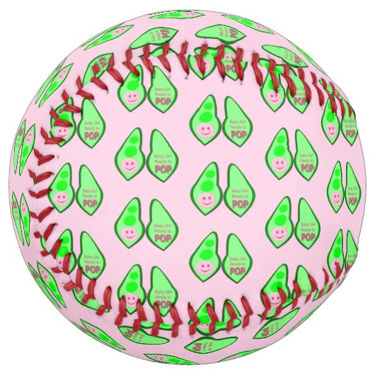 Balle De Softball Prêt pour la pop bébé fille pois rose (Devant gauche)