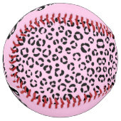 Balle De Softball Pretty in Pink Animal Print (personalize) (Devant gauche)