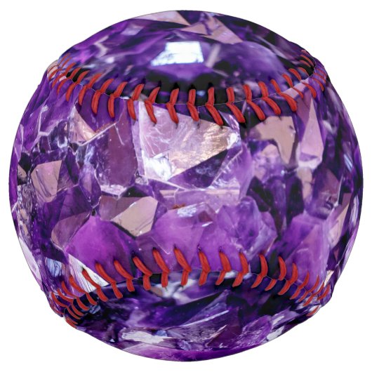 Balle De Softball Purple Amethyst Crystal Geode Gemstone SoftBall (Devant)