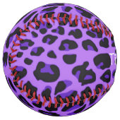 Balle De Softball Purple et noir Cheetah Print Softball (Devant gauche)