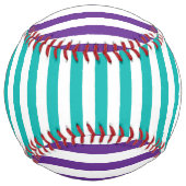 Balle De Softball Purple Mint Stripes Designer Sofball (Dos)