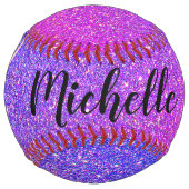 Balle De Softball Purple Unicorn Parties scintillant Sparkle Girl's  (Devant)