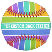 Balle De Softball Rainbow Colours softball personnalisé (Dos)
