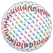 Balle De Softball Rainbow Kitty Chats Couleur personnalisée (Devant gauche)