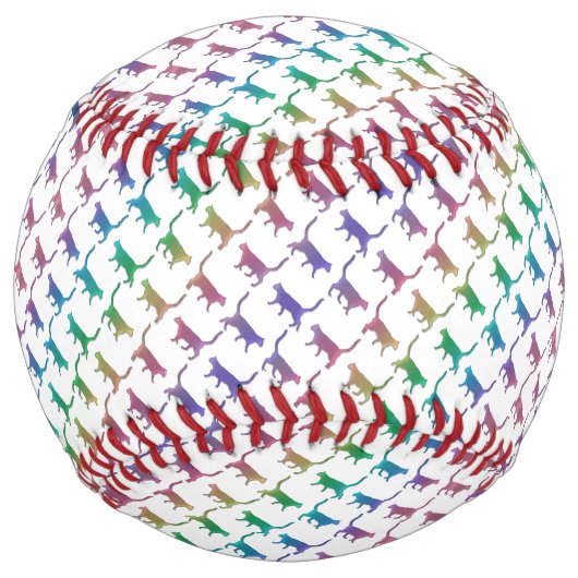 Balle De Softball Rainbow Kitty Chats Couleur personnalisée (Devant)