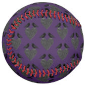 Balle De Softball Ravens gothiques et Coeur noir (Devant gauche)