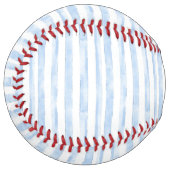 Balle De Softball Rayures Bleu Blanc (Devant gauche)