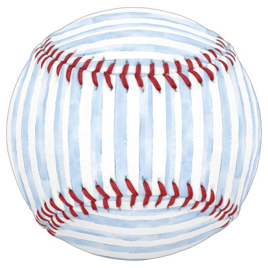 Balle De Softball Rayures Bleu Blanc (Devant)