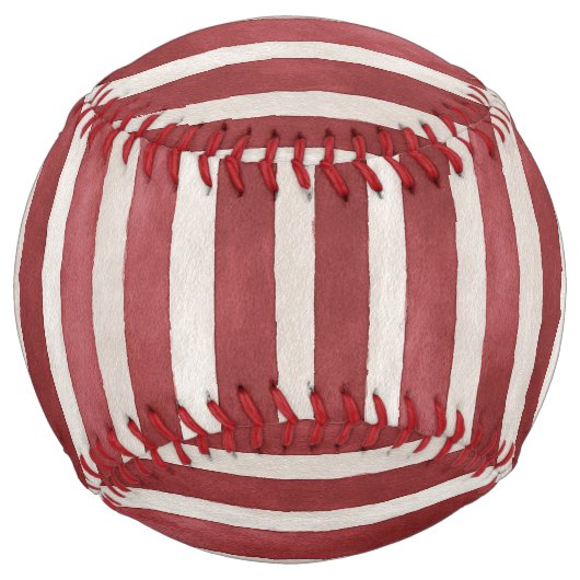 Balle De Softball Rayures crème rouge (Devant)