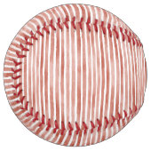Balle De Softball Rayures Rouges Blanches (Devant gauche)