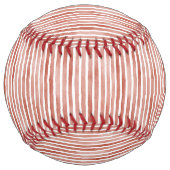 Balle De Softball Rayures Rouges Blanches (Dos)