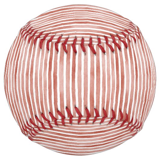Balle De Softball Rayures Rouges Blanches (Devant)