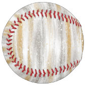 Balle De Softball Rayures scintillantes argent or (Devant gauche)